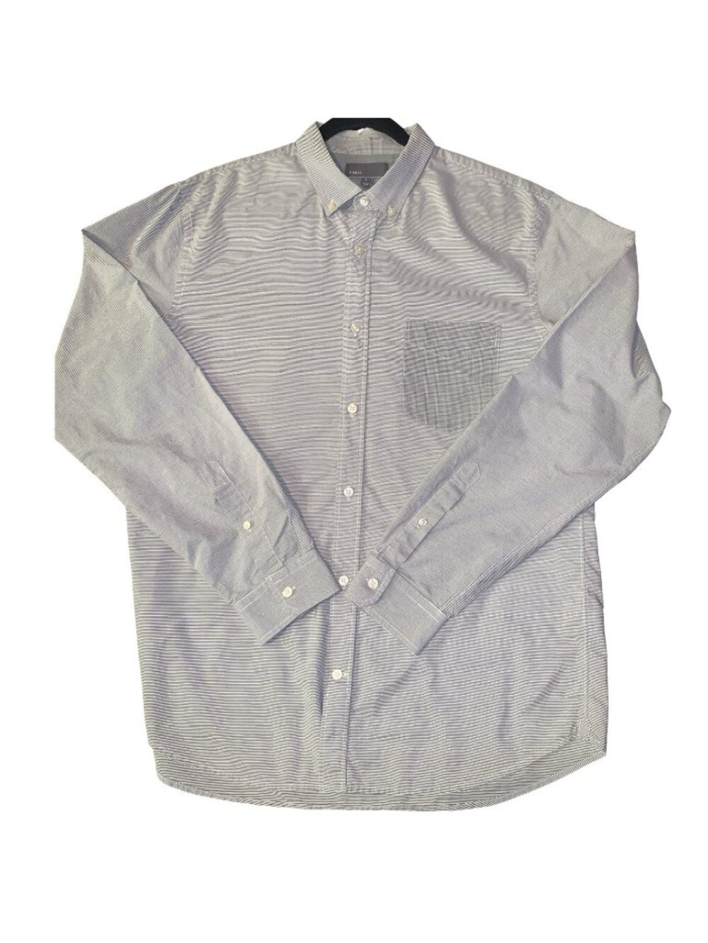 Vince. Classic 100% Cotton Mens XL Striped Long Sleeve Shirt Preppy Minimalist